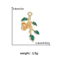 Golden rose and green leaf pendant with white pearl detail for jewelry DIY making - Pearl Rose Branch Style (DGB1565)