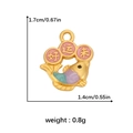 Golden fish pendant with money coin design and colorful enamel finish for DIY jewelry - Koi Good Luck (DGB1675)