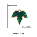 Green enamel leaf charm with gold metal base and dimensions for DIY jewelry making - Deep Green Leaf Style (DGB1568)