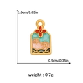 Gold-plated koi amulet pendant with teal pink gradient and dimensions 1.6x0.9cm - Omamori Peace Tag (DGB1677)