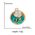 Pendentif tulipe blanche style peinture à l'huile avec perle pour bijoux DIY - Style Perle Fleur Blanche (DGB1543)