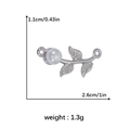 Silver leaf branch jewelry pendant with white pearl for DIY necklace and bracelets - Pearl Silver Branch Style (DGB1569)