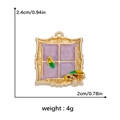 Pendentif fenêtre tulipe violette artistique en émail doré pour bijoux DIY - Style Fleur Fenêtre Violette (DGB1544)