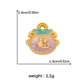 Lucky fortune bag pendant in gold finish with colorful enamel and Fu character - Traditional Fortune Bag (DGB1679)