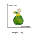 Pear shaped summer fruit pendant with yellow green gradient enamel and dimension details - Green Pear Style (DGB1571)