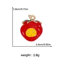 Red strawberry enamel alloy pendant charm with green leaves and yellow details - Red Strawberry Style (DGB1572)