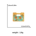 Golden longevity lock pendant with green enamel and red plum blossom, 1.2cm wide - Plum Blossom Longevity Lock (DGB1681)