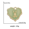 Herzanhänger in Creme und Minzgrün mit Hasenmotiv für DIY-Schmuckherstellung - Minzgrüner Herz Hasen Stil (DGB1547)
