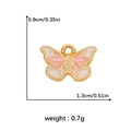 Elegant gold butterfly pendant with pink and white enamel inlay for DIY jewelry crafts - Pink Butterfly (DGB1684)