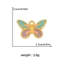 Ancient gold-plated butterfly pendant with colorful enamel inlay for jewelry DIY projects - Colorful Butterfly (DGB1685)