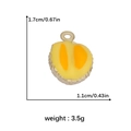 DIY yellow durian fruit pendant with gold metal edges for summer jewelry making - Durian Flesh Style (DGB1576)