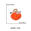 Charming peach fruit pendant charm with pink enamel and gold-plated green leaf detail - Pink Orange Peach Style (DGB1578)