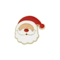 Cute Santa Claus enamel pin with golden metal edges and vibrant red hat for Christmas gift - Santa Claus