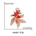 Goldener Koi-Fisch Emaille-Anhänger 2,6cm x 1,7cm für DIY-Schmuck und Halsketten - Rot-Weißer Koi Tropföl Stil (DGB1555)