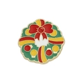 Christmas wreath brooch pin with red bow and colorful light bulbs in festive enamel finish - Flower Garland