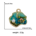 Anhänger im Ölmalerei-Stil mit blauem Emaille-Lotus-Teich und weißer Perle - Lotos-Teich Konzept Perlen Stil (DGB1560)
