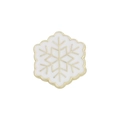 Charming white enamel snowflake brooch with gold metal plating for Christmas decoration - Snowflake