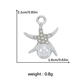 Colgante de estrella de mar con pedrería y perla blanca en plata, talla 2,1 cm - Estilo Estrella de Mar (DGB1942)