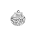 Zilveren oceaanschelp bedeltje met zeester en parels voor DIY sieraden maken - Zilveren Zeester Parel Sint-jakobsschelp (DGB1843)