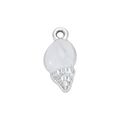 Zilveren schelphanger met spiraalvormige textuur en ring voor DIY-sieraden maken - Zilver Gepolijste Wulk (DGB1855)