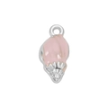 Roze schelphanger met zilveren legering voor DIY-sieraden en kettingaccessoires - Zilver Roze Emaille Wulk (DGB1856)