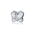 Charme papillon en argent avec zircons brillants pour la création de bijoux DIY - Breloque Papillon Ajouré Argent (CTB948)