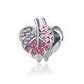 Charme de feuille en argent avec cristaux dégradés roses pour création bijoux - Style de Feuille Violette (18)