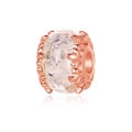 Roségoldene hohle Blumenperle mit funkelndem Harzkern für DIY-Schmuckarmbänder - Rose Gold Hollow Floral (20)