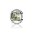 Perle en verre vert éclatant avec noyau argenté pour la création de bijoux DIY - Vert Pailleté Transparent (2)