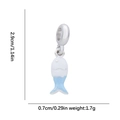 Blue and white enamel fish bead charm for DIY bracelets, size 2.9cm by 0.7cm - Little Fish Style (DGB2070)