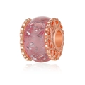 Roségoldene Harzperle mit rosa Pailletten und Hohlmuster für DIY-Armbänder - Rose Gold Hollow Pink Foil (35)