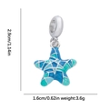 DIY starfish bead charm with blue mosaic enamel pattern for beaded bracelets - Blue-Green Starfish Style (DGB2072)
