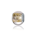 Transparente Glasperle mit goldenem Glitzer und Silberkern für DIY-Armbänder - Transparent Glitzer Gold (6)