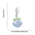 Light blue and green enamel sea shell crown charm for DIY bracelets and necklaces - Crown Shell Style (DGB2074)