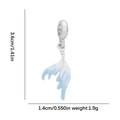 Silver mermaid tail pendant with blue gradient enamel and white crystal accents - Mermaid Tail Style (DGB2075)