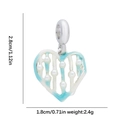 Silver heart charm pendant with blue enamel and white pearls for DIY jewelry making - Blue Heart Style (DGB2076)
