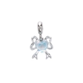 Lichtblauwe hartvormige hanger met zilveren strik voor DIY sieraden maken thuis - Fantasy Lichtblauw Hart Boog Stijl (DGB2024)
