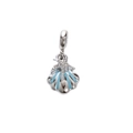 Pastoral style silver shell pendant with sky blue enamel and starfish for DIY jewelry making - Azure Blue Shell Starfish Style (DGB2026)