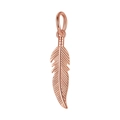 Ciondolo a piuma in oro rosa con texture dettagliata e chiusura tonda per gioielli DIY - Oro rosa