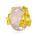 Pastellfarbene Harzperle mit goldener Blumenkappe für DIY handgemachte Armbänder - Gold Petal Texture Bead (24)