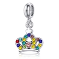 Colorful crown charm pendant with multi-color stones for DIY jewelry making - Colorful Crown Style (DGB2006)