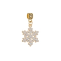 Détail d'un pendentif flocon de neige doré avec paillettes blanches et bélière gravée - Pendentif Flocon Or Fond Blanc (15)