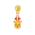 Pendentif renne de Noël en métal doré avec émail rouge pour bracelets et bijoux DIY - Pendentif Tête de Renne Dessin Animé (10)