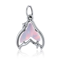DIY whale tail pendant in silver finish with pink-purple gradient inlay and star charm - Pink Purple Fish Tail Style (DGB2011)