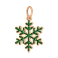Pendentif flocon de neige en or rose avec émail vert brillant pour bijoux DIY - Pendentif Flocon Pailleté Vert (5)