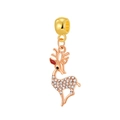 Pendentif de renne de Noël en or rose et zircon blanc pour bracelets DIY bijoux - Pendentif Renne Incrusté de Strass (8)