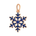 Pendentif flocon de neige en or rose avec paillettes bleues pour bijoux DIY - Pendentif Flocon Pailleté Bleu (6)