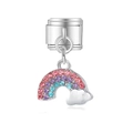 Charm arc-en-ciel modulaire italien avec strass colorés pour bracelet personnalisé - Style Arc-en-Ciel Vibrant (MK-DGB1309)