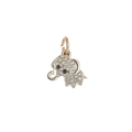 Close-up of elephant pendant with white rhinestones on golden alloy for DIY jewelry - Gold Full Zircon Elephant (MDF112)