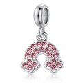 Rainbow charm with pink zircons in S925 sterling silver for DIY bracelets or necklaces - Pink Rainbow Style (DGB2016)